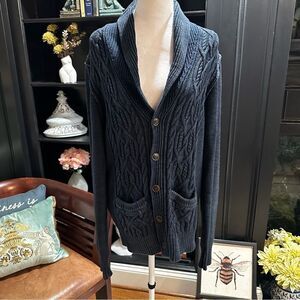 American Eagle Vintage Men’s Blue Knit Cardigan Size M